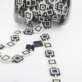 3 meter Trimming Black & Offwhite in Plastic (each square is 2*2cm)